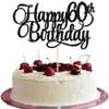 1 Pack Happy 60th Birthday Cake Topper Gold Glitter Number 60 Sixty Years Old Birthday Cake Pick Decoration For 60th Birthday Celebrating Anniversary Party Supplies view 1