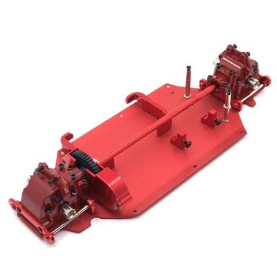 KRYDN 1/14 144010 144001 144002 RC Car Metal Upgrade Chassis Parts, Gearbox, Gear Cover, Transmission Assembly, etc. 5 Colors ( Color : Red )