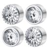 4PCS 1.0" Beadlock Wheel Rims Metal Silver Wheel Hub for 1/24 Axial SCX24 Gladiator RC Crawler Car Upgrade Parts view 1