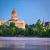 Noah Jigsaw Puzzle Jefferson City, Missouri, USA Downtown View on The Missouri River with The State Capitol at Dusk 1000 Pieces view 2