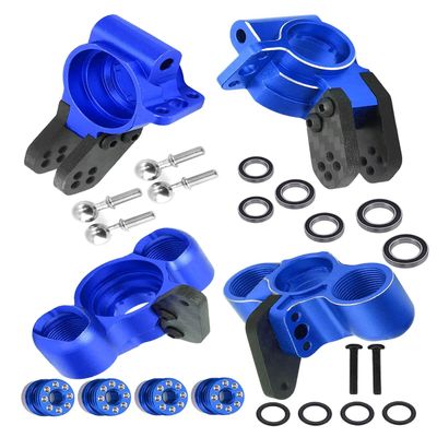RCMYou Front Knuckles Steering Blocks & Rear Hub Stub Axle Carriers Upgrades Part for 1/8 Kraton/Notorious/Outcast 6S BLX 4WD,Alloy Steering Hop Ups,Replaces #AR330505 #AR330404,Navy Blue