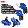 RCMYou Front Knuckles Steering Blocks & Rear Hub Stub Axle Carriers Upgrades Part for 1/8 Kraton/Notorious/Outcast 6S BLX 4WD,Alloy Steering Hop Ups,Replaces #AR330505 #AR330404,Navy Blue view 2
