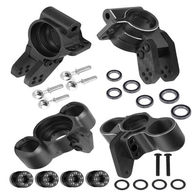 RCMYou Front Knuckles Steering Blocks & Rear Hub Stub Axle Carriers Upgrades Part for 1/8 Kraton/Notorious/Outcast 6S BLX 4WD,Alloy Steering Hop Ups,Replaces #AR330505#AR330404,Black