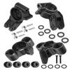 RCMYou Front Knuckles Steering Blocks & Rear Hub Stub Axle Carriers Upgrades Part for 1/8 Kraton/Notorious/Outcast 6S BLX 4WD,Alloy Steering Hop Ups,Replaces #AR330505#AR330404,Black view 1