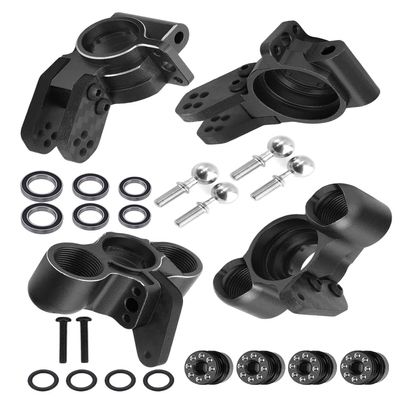 RCMYou Aluminum Front Knuckles Steering Blocks &Rear Hub Stub Axle Carriers Upgrades Part for 1/8 Typhon/Talion 6S BLX,1/7 Felony/Mojave/Infraction 6S BLX,Black