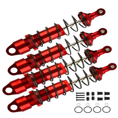 RCMYou RC Shocks Absorber Damper Upgrades Part for 1/8 Sledge 4WD #95076-4,4PCS Alloy Front Rear Big Bore Full Metal Adjustable RC Shock Absorber,Red