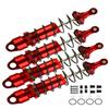 RCMYou RC Shocks Absorber Damper Upgrades Part for 1/8 Sledge 4WD #95076-4,4PCS Alloy Front Rear Big Bore Full Metal Adjustable RC Shock Absorber,Red view 1