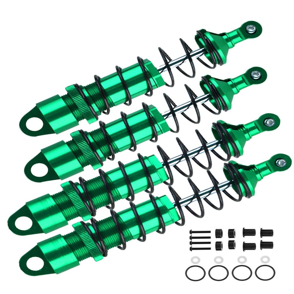 RCMYou RC Shocks Absorber Damper Upgrades Part for 1/8 Sledge 4WD #95076-4,4PCS Alloy Front Rear Big Bore Full Metal Adjustable RC Shock Absorber,Green