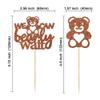 Gyufise 24Pcs We Can Bearly Wait Cupcake Toppers Brown Glitter Bear Cupcake Picks Baby Shower Cake Decorations for Gender Reveal Theme Baby Shower Kids Birthday Party Supplies view 2