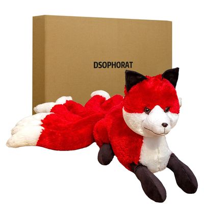 DSOPHORAT Cloth Dolls Stuffed Fox Hugging Plush Nine Tailed Fox Stuffed Animals Toy Fox Shape Neck Pillow, Birthday Xmas Animation Gifts Fox plushies Gift(Pink)
