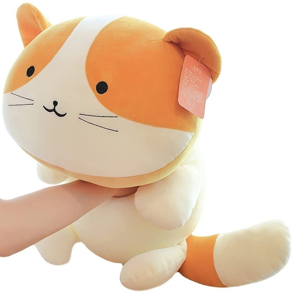 DSOPHORAT Big cat plushie Realistic Kitten Plush Tabby Toy Large Soft Pillow, Lifelike Gray Kitty Stuffed Animals Plushie Dressing Up Orange Cat(Cat01-19.6Inch)