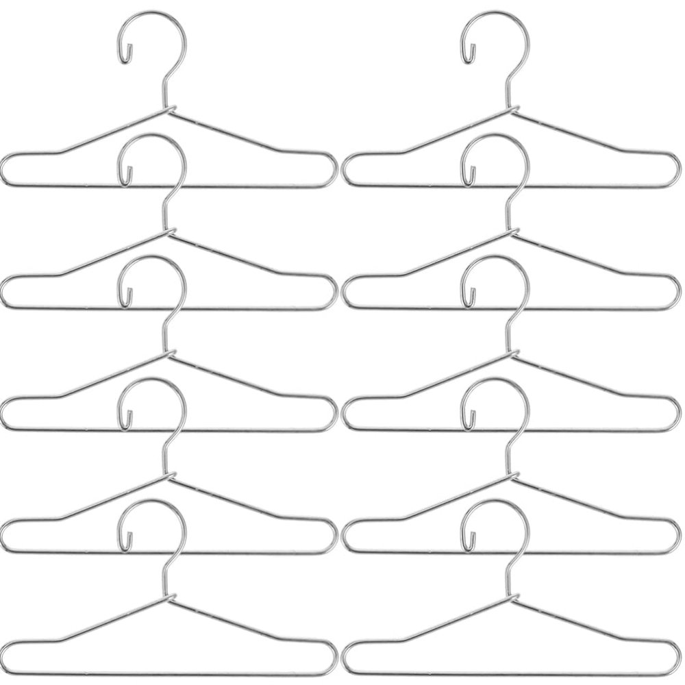 jojofuny 10Pcs Doll Clothes Hangers - Miniature Metal Mini Hangers, 2.5 x 1.3 Inch Dress Outfit Holders, Black Felt