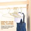 10 Pcs Mini Clothes Hangers, 2.5 Inch Tiny Gold Metal Hangers for Dollhouse - 1:6 Scale Doll Wardrobe Accessories for Delicate Dresses & Display view 4