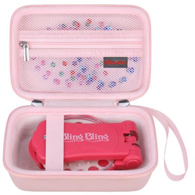 Elonbo Carrying Case for Blinger Dazzling Starter Kit, Blinger Kids Glam Collection Starter Kit Storage Bag, Kids Hair Styling Tool Travel Organizer Holder, Pink+ Pink