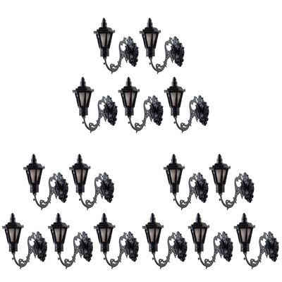 Yardwe 15Pcs Miniature Wall Sconce Lights Black 1 12 Scale Dollhouse Wall Lamps for Dollhouse Furniture and Miniature Home Decoration
