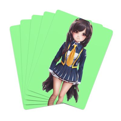 Brian Bula Kawaii Playing Cards Blue Skirt Seifuku Anime Poker Cards