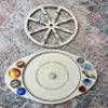 Handmade Rotating Wooden Solar Board to Learn The Planets and The Solar System, Montessori School Wooden Sun and Planets Board to Learn Space and Planets view 2