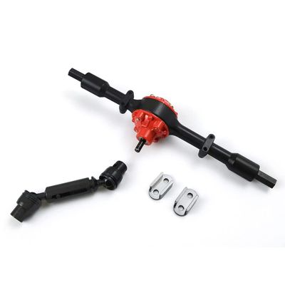 KRYDN Metal Rear Bridge Axle with Shock Absorber Leaf Springs Suspension for WPL D12 B16 B36 B14 B24 RC Car Parts ( Color : Set C Black )