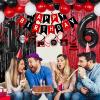 16th Birthday Decorations for Boys Girls,Red and Black 16 Party Balloons Banner Number 16 Balloon Hanging Swirls Tablecloth Foil Fringe Curtains For Sweet 16th Birthday Decorations Party Supplies view 3