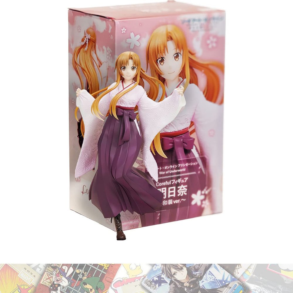 Asuna ~Japanese Kimono ver~: 20cm Sword Art Online - Alicization War of Underworld Coreful Statue Figurine Bundled with 1 A.C.G. Compatible Theme Trading Card (TAI83647)