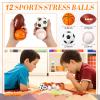 LEIFIDE 48 Pcs Sport Party Favors 12 Sets Silicone Bracelet Drawstring Treat Bag Mini Stress Ball Keychains for Sport Birthday Party Supplies view 2