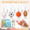 LEIFIDE 48 Pcs Sport Party Favors 12 Sets Silicone Bracelet Drawstring Treat Bag Mini Stress Ball Keychains for Sport Birthday Party Supplies view 4