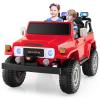 Costzon 2 Seater Ride on Car, 12V Licensed Toyota FJ40 Ride On Truck w/ 2.4G Remote Control, Spring Suspension, Storage Box, Colorful Lights, Music, USB Port & FM, Electric Car for Kids (Red) view 1