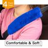 4Pack Seatbelt Covers for Kids,Seat Belt Cushion Cover,Infant Baby Car Seat Neck Shoulder Strap Pads,Soft Newborn Carseat Stroller Straps Covers Accessories(Blue) view 4