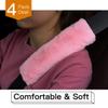4Pack Seatbelt Covers for Kids,Seat Belt Cushion Cover,Infant Baby Car Seat Neck Shoulder Strap Pads,Soft Newborn Carseat Stroller Straps Covers Accessories(Pink) view 4