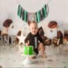 Football 1st High Chair Banner - Football 1st/First Birthday Party Decorations,First Year Down Themed First Decor,Boy One High Chair Banner view 4