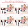 XIXILAND Baby Rattles 0-6 Months Newborn Toys Infant Toys 0-6 Months Rattles for Babies 0-6 Months Baby Toys 0-6 Months, Black and White High Contrast Baby Toys Dumbbell Toy for 0 3 6 9 12 Months view 4