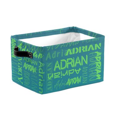 ZAACUSTOM Personalized Storage Bins with Name Custom Kids Storage Basket Cubes Organizer with Handles for Organizing Boys and Girls Toys Shelf Closet Nursery Baskets Boxes, 1 Pack