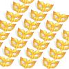 24 Pcs Mini Masks Masquerade Small Masquerade Mask Cake Toppers Decorative Mardi Gras Venetian Party Decoration(Gold) view 1