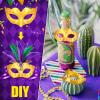 24 Pcs Mini Masks Masquerade Small Masquerade Mask Cake Toppers Decorative Mardi Gras Venetian Party Decoration(Gold) view 3
