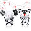 Baby Rattles 0-6 Months Newborn Toys Baby Toys 0-6 Months Rattles for Babies 0-6 Months Infant Toys 0-3 Months, Black & White High Contrast Baby Toys Plush Stuffed Toys for 0 3 6 9 12 Months Girl Boy view 1
