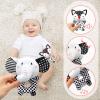 Baby Rattles 0-6 Months Newborn Toys Baby Toys 0-6 Months Rattles for Babies 0-6 Months Infant Toys 0-3 Months, Black & White High Contrast Baby Toys Plush Stuffed Toys for 0 3 6 9 12 Months Girl Boy view 2