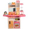 Kids Kitchen Playset, Pretent Play Kitchen Set for Kids with Realistic Lights Sound Steam Simulation Play Sink, Cooking Stove with Steam, Play Food view 1