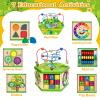 Wooden Activity Cube for 1 Year old, 12-18 Month Boys & Girls, 7-in-1 STEM Montessori Early Developmental Learning Toys for Kids Aged 1-2, Ideal 1st Birthday Gift Toys for Baby, Toddlers (Green) view 3