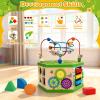 Wooden Activity Cube for 1 Year old, 12-18 Month Boys & Girls, 7-in-1 STEM Montessori Early Developmental Learning Toys for Kids Aged 1-2, Ideal 1st Birthday Gift Toys for Baby, Toddlers (Green) view 4