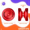 Professional Responsive Yoyo K2 Crystal, Dual Purpose Plastic Yo yo for Kids Beginner, Replacement Unresponsive Bearing for Advanced Yo-yo Players + Removal Tool + 12 Yoyo Strings + Yo Yo BagRed view 2