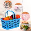 Cabilock Plastic Shopping Basket with Handle Small Lake Blue Mini Grocery Basket for Kids Toy Storage and Household Organization 12X8X6 Inches view 4