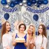 18th Birthday Decorations for Boys and Girls Blue Silver, Happy 18th Birthday Decorations Banner Birthday Balloons Number 18 Tablecloth Fringe Curtains Hanging Swirls, 18 Years Old Bday Party Supplies view 4