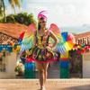 Abaodam Angel Wings Rainbow Wings Fairy Outfit with Elastic Straps for Kids Women Men Halloween Carnival Cosplay Costume Party Performance Fancy Dress view 2
