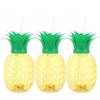 BESTonZON 3PCS Pineapple Cups, 500ML LED Light up Pineapple Cups with Straw and Lid, Hawaiian Fruit Shaped Shaped, Tropical Sippy Cup Glass Water for Beach Summer Party view 1