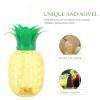 BESTonZON 3PCS Pineapple Cups, 500ML LED Light up Pineapple Cups with Straw and Lid, Hawaiian Fruit Shaped Shaped, Tropical Sippy Cup Glass Water for Beach Summer Party view 4