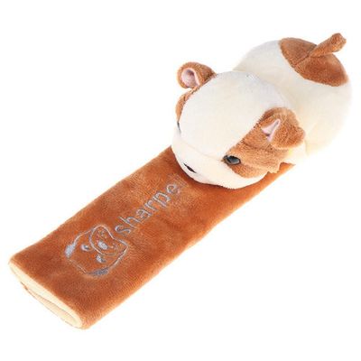 Katutude Car Seat Belt Cushion Car Seat Belt Strap Cover, Cute Animal Plush Shoulder Strap Pad Seat Belt Cover Adjustable Super Soft Belt Protector for Kids Adults, Brown Dog