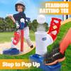 EagleStone Baseball TeeT-Ball Set for Kids Ages 3-5, Toddler Baseball Set with Step-On Pitching Machine, Adjustable Batting Tee, Bat and 6 Balls - Perfect Outdoor Christmas Toys Gift for Boys view 2