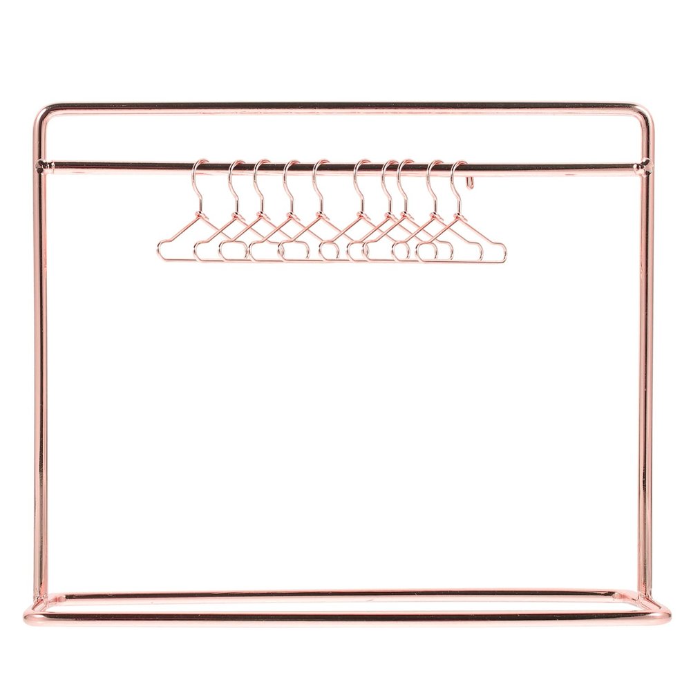 1 Set Doll Apparel Rack Doll Clothes Dry Rack Dress Garment for House Dress Outfit Gown?Rose Gold?