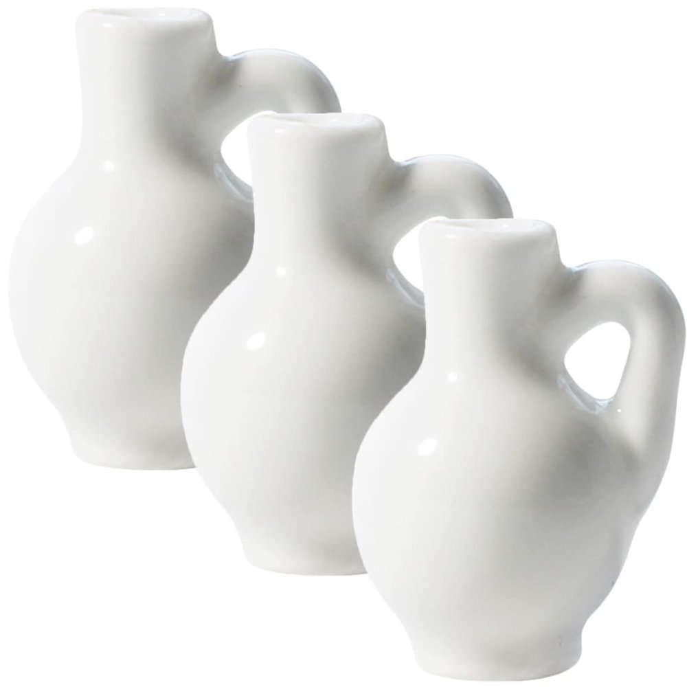 jojofuny 3pcs Mini Dollhouse Decor Tiny House Miniature Vase Set 1:12 Scale Dollhouse Pitcher for Miniature Flower Arrangement
