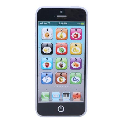 SALALIS Toddlers Mobile Toy Phone, Child Learning Phone Kid Baby Music Learning Machine Light English Learning Phone for Child Early Teaching(Black)